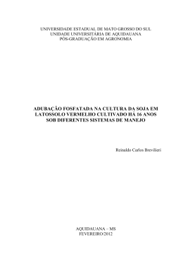 aduba&ccedil;&atilde;o fosfatada na cultura da soja em latossolo