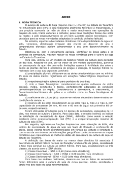 ANEXO 1. NOTA T&Eacute;CNICA O avan&ccedil;o da cultura da Soja