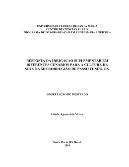 resposta da irriga&ccedil;&atilde;o suplementar em diferentes cen&aacute;rios para a