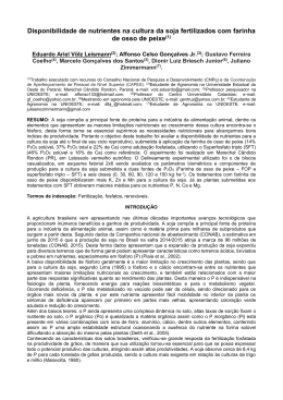 Disponibilidade de nutrientes na cultura da soja fertilizados com