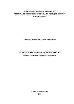 fitotoxicidade residual de herbicidas no desenvolvimento inicial da