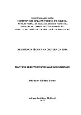 SARAL&Eacute;, Patricson Maidana. Assist&ecirc;ncia t&eacute;cnica na cultura da soja