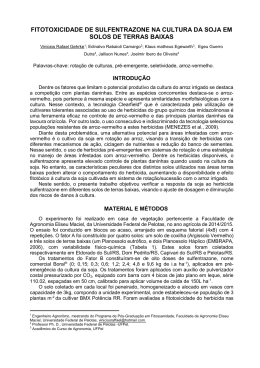 FITOTOXICIDADE DE SULFENTRAZONE NA CULTURA DA SOJA
