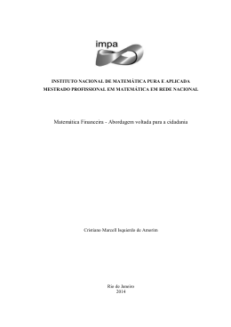 Matemática Financeira - Abordagem voltada para a cidadania