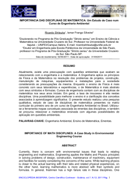 IMPORTÂNCIA DAS DISCIPLINAS DE MATEMÁTICA