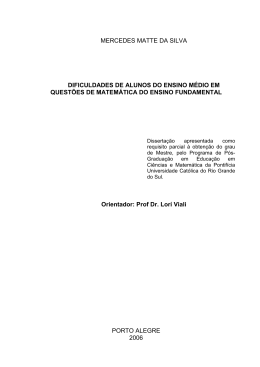 Dificuldades de alunos do Ensino M&eacute;dio em quest&otilde;es de