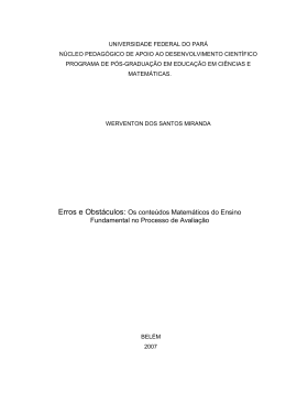 Erros e Obstáculos: Os conteúdos Matemáticos do Ensino