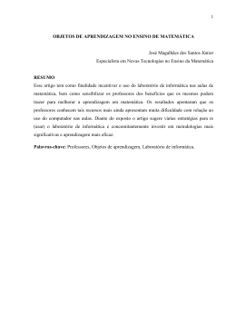 1 OBJETOS DE APRENDIZAGEM NO ENSINO DE MATEM&Aacute;TICA