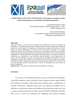 A MINHA RELA&Ccedil;&Atilde;O COM A MATEM&Aacute;TICA: dos - SBEM