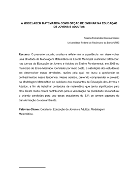 A Modelagem Matemática como opção de ensinar na
