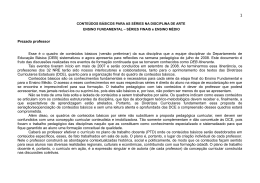 1 Prezado professor Esse &eacute; o quadro de conte&uacute;dos b&aacute;sicos (vers&atilde;o