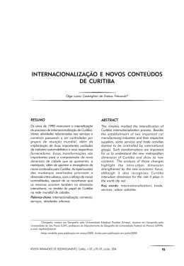 internacionaliza&ccedil;&atilde;o e novos conte&uacute;dos de curitiba
