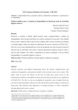 Pol&iacute;ticas p&uacute;blicas para a redu&ccedil;&atilde;o de desigualdades
