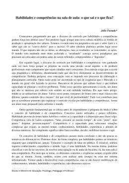 Habilidades e compet&ecirc;ncias na sala de aula: o que