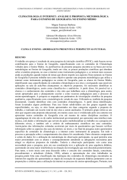 (Climatologia e Internet análise e proposta metodológica para o