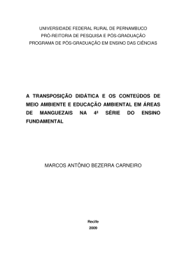 a transposi&ccedil;&atilde;o did&aacute;tica e os conte&uacute;dos de meio ambiente e