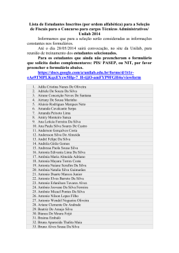 Lista de Estudantes Inscritos (por ordem alfabética) para a