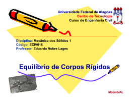 Equil&iacute;brio de um Corpo R&iacute;gido - Universidade Federal de Alagoas
