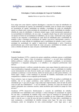 1 Estrat&eacute;gias e Contra-estrat&eacute;gias do Corpo do