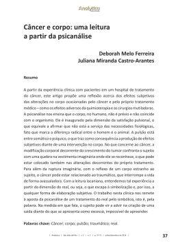 Câncer e corpo: uma leitura a partir da psicanálise