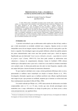 presso social para a magreza e satisfao/insatisfao corporal