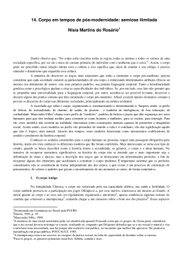14. Corpo em tempos de p&oacute;s-modernidade: semiose ilimitada N&iacute;sia