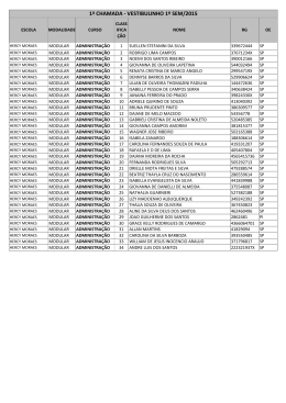 1&ordf; CHAMADA - VESTIBULINHO 1&ordm; SEM/2015