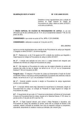 Deliberação OECPJ Nº 40/2015 - Ministério Público do Estado do