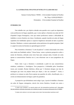 LA LITERATURA INFANTO-JUVENIL EN CLASES DE ELE Itamara