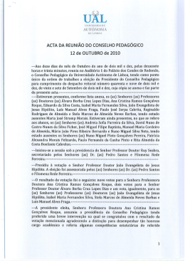 ACTA oA REUNI&Atilde;O oo coNsELHo PEDAG&Oacute;GICO