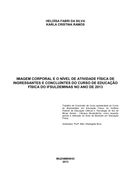 Imagem corporal e o n&iacute;vel de atividade f&iacute;sica