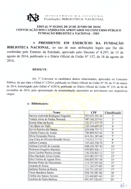 É Fundação BIBLIOTECA NACIONAL EDITAL No 03/2015, DE 25