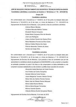Grupo 330 - Lista de Admitidos e Exclu&iacute;dos