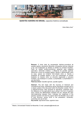 QUESTAO AGRARIA NO BRASIL - Universidade Federal do