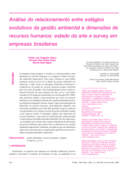 An&aacute;lise do relacionamento entre est&aacute;gios evolutivos da