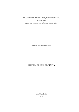 ALEGRIA DE UMA DOC&Ecirc;NCIA