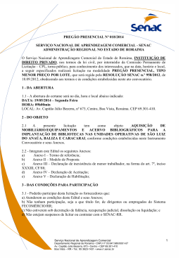 Edital Preg&atilde;o N&ordm; 018/2014