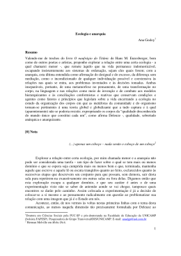 1 Ecologia e anarquia Ana Godoy1 Resumo Valendo