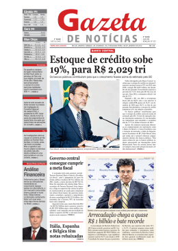 Estoque de cr&eacute;dito sobe 19%, para R$ 2,029 tri