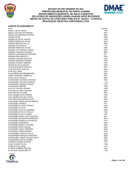 Anexo - Relat&oacute;rio de Inscri&ccedil;&otilde;es Homologadas Ap&oacute;s Recurso