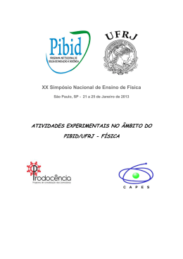 Atividades experimentais no &acirc;mbito do PIBID/UFRJ