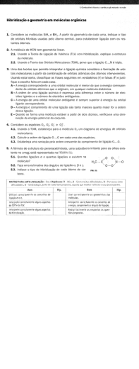 Hibridização e geometria em moléculas orgânicas