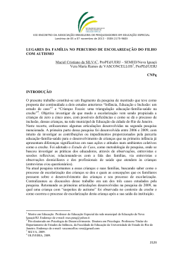 lugares da família no percurso de escolarização do filho com autismo