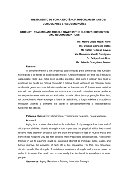 TREINAMENTO DE FOR&Ccedil;A E POT&Ecirc;NCIA MUSCULAR EM IDOSOS