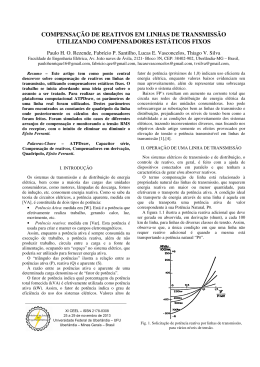 compensação de reativos em linhas de transmissão utilizando