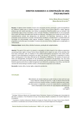 Direitos Humanos e a constru&ccedil;&atilde;o de uma &Eacute;tica Militante