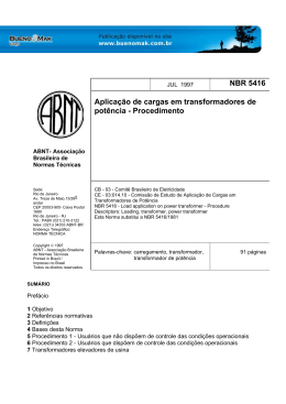 NBR 5416 Aplica&ccedil;&atilde;o de cargas em transformadores de pot&ecirc;ncia