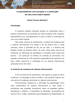 A superpot&ecirc;ncia civil europeia e a constru&ccedil;&atilde;o de uma