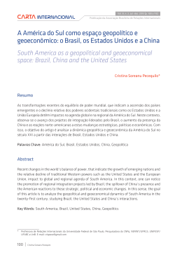 A Am&eacute;rica do Sul como espa&ccedil;o geopol&iacute;tico e