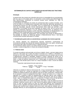 Determinação de curvas características nos motores dos